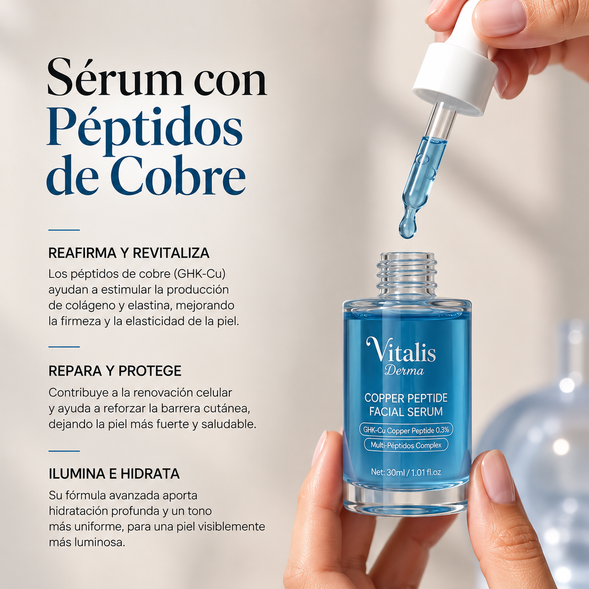 Sérum Facial de Péptidos de Cobre GHK-Cu