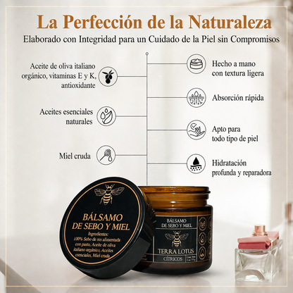 Bálsamo de miel y sebo de res (60g).